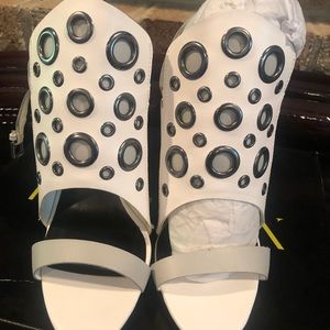 Light Grey & White Stiletto Heels